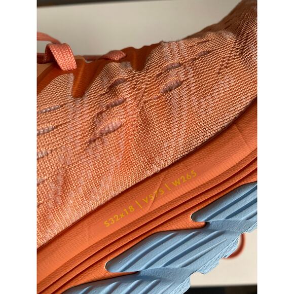 HOKA ONE ONE Gaviota 4 WIDE Women’s 8D Coral Peach Blue Running Shoes - Picture 9 of 11